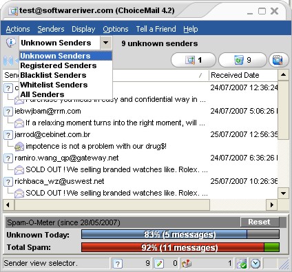 ChoiceMail One 5.103 software screenshot