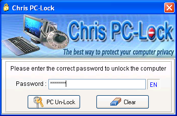 Chris PC-Lock 3.00 software screenshot