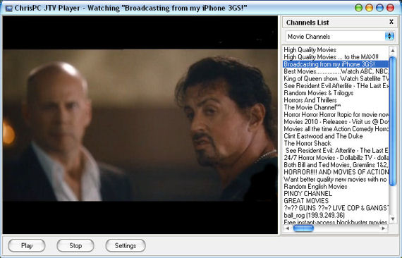 ChrisPC JTV Player 4.40 software screenshot