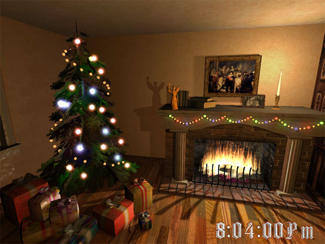 Christmas Fireplace 3D Screensaver 1.2 software screenshot