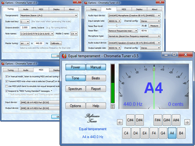 Chromatia Tuner 3.6 software screenshot