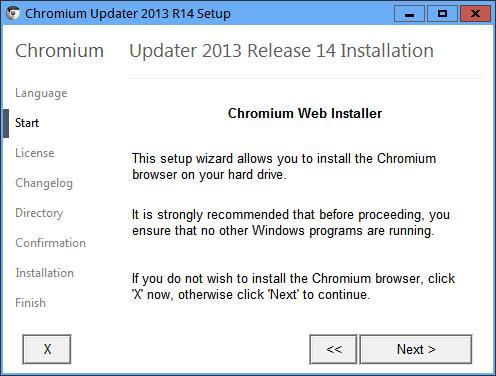 Chromium Updater 2016.3 software screenshot