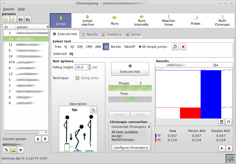 Chronojump 1.6.2.0 (b) software screenshot