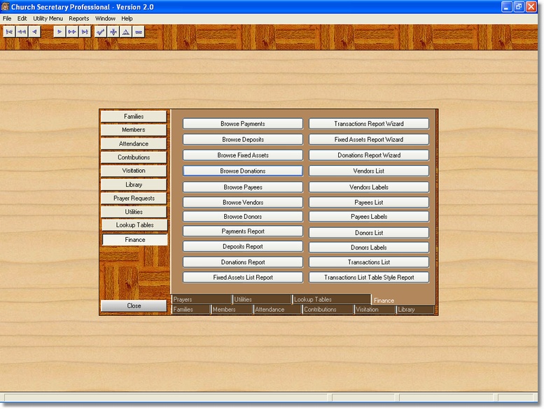 Church Secretary Professional Edition 2.0 software screenshot