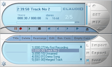 Claudio 6.3 software screenshot