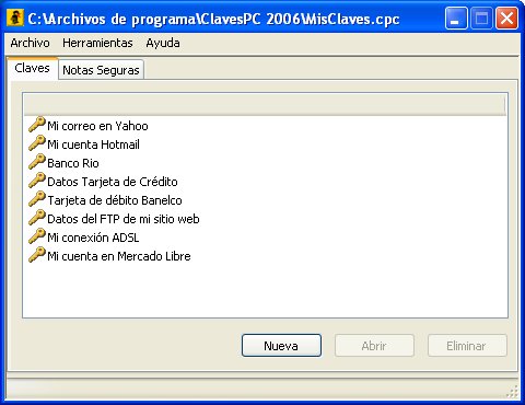ClavesPC 2006 software screenshot