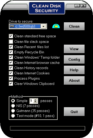 Clean Disk Security 8.0 software screenshot