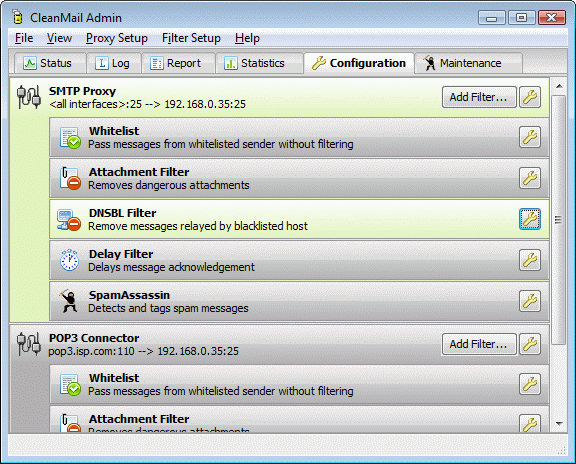 CleanMail Server 5.6.9.1 software screenshot