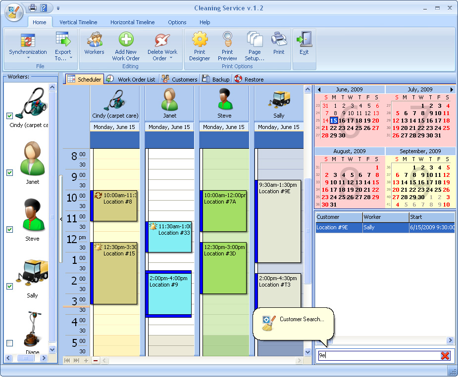 Cleaning Service 3.1 software screenshot