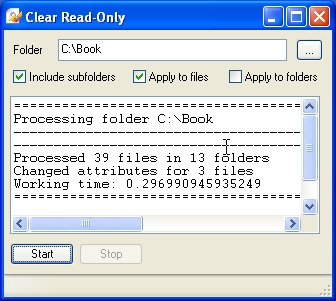 Clear Read-Only 1.1 software screenshot
