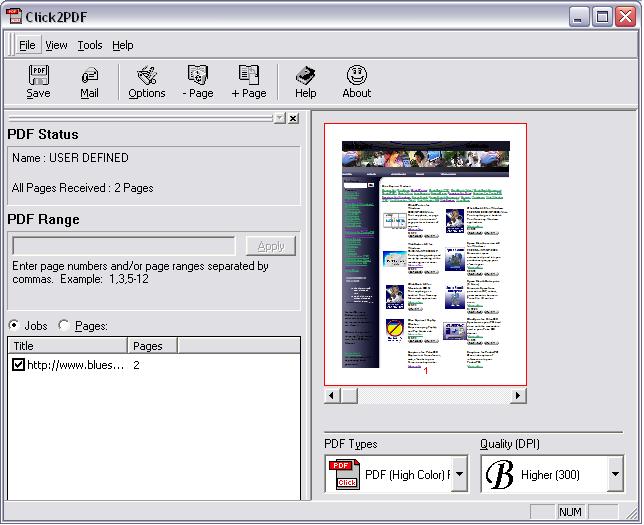 Click2PDF 1.0 software screenshot