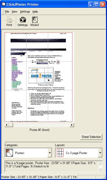 Click2Poster 1.0 software screenshot
