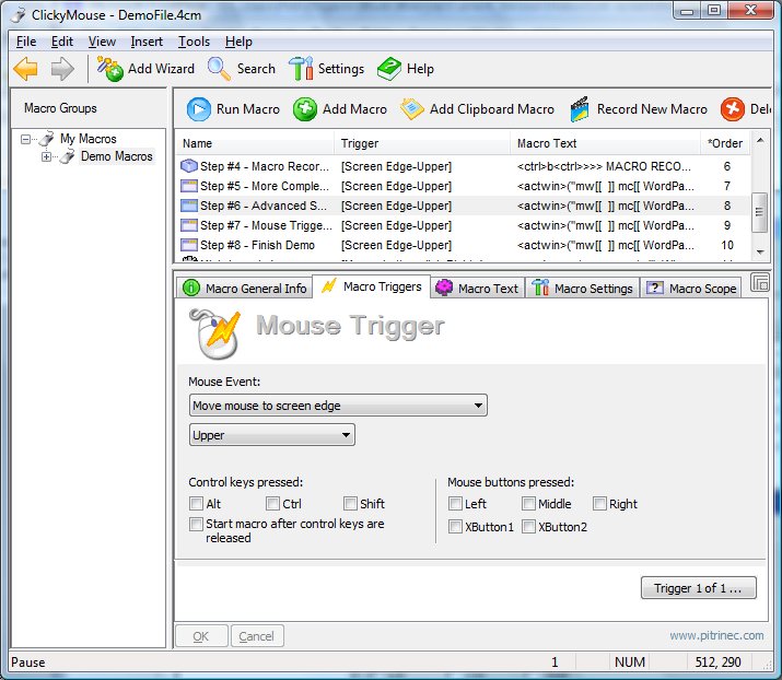 ClickyMouse Standard Edition 7.6.9 software screenshot