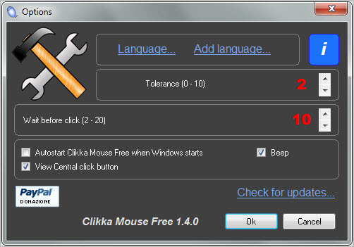 Clikka Mouse Free 1.7.4 software screenshot