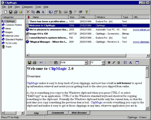 ClipMagic 4.1 software screenshot