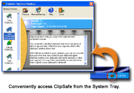 ClipSafe Clipboard Backup 2.5.4 software screenshot