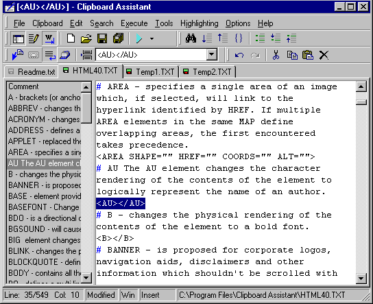 Clipboard Assistant 1.134 software screenshot