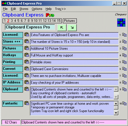 Clipboard Express Pro 3.2.7 software screenshot