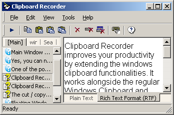 Clipboard Recorder 4.0.3 software screenshot
