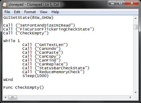 Clonepad 1.0.2.1 software screenshot