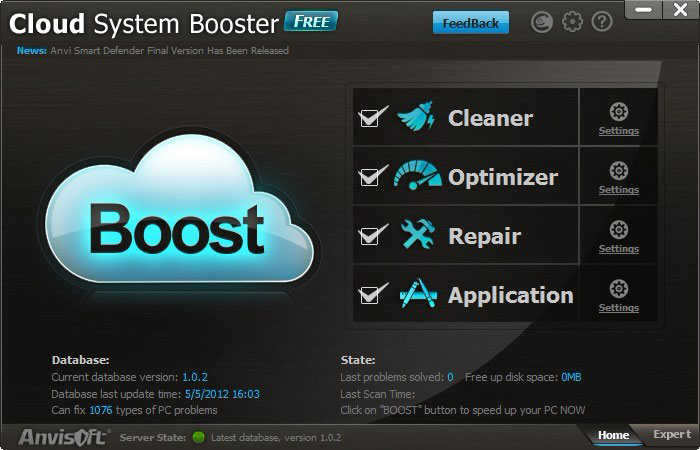 Cloud System Booster 3.6.69 software screenshot