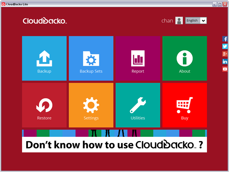 CloudBacko Lite 2.7.0.2 software screenshot