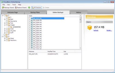 CloudBerry Online Backup 3.7.1.27 software screenshot