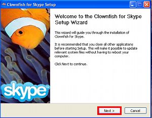 Clownfish for Skype 4.45 software screenshot