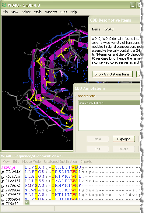 Cn3D 4.3 software screenshot