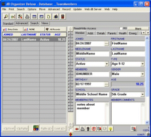 Coach Organizer Deluxe 4.0 software screenshot