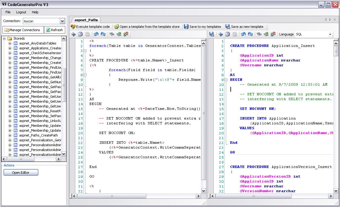 Code Generator Pro 3 software screenshot