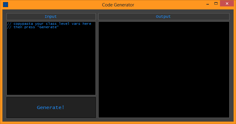 Code Generator 1.0.0.0 software screenshot