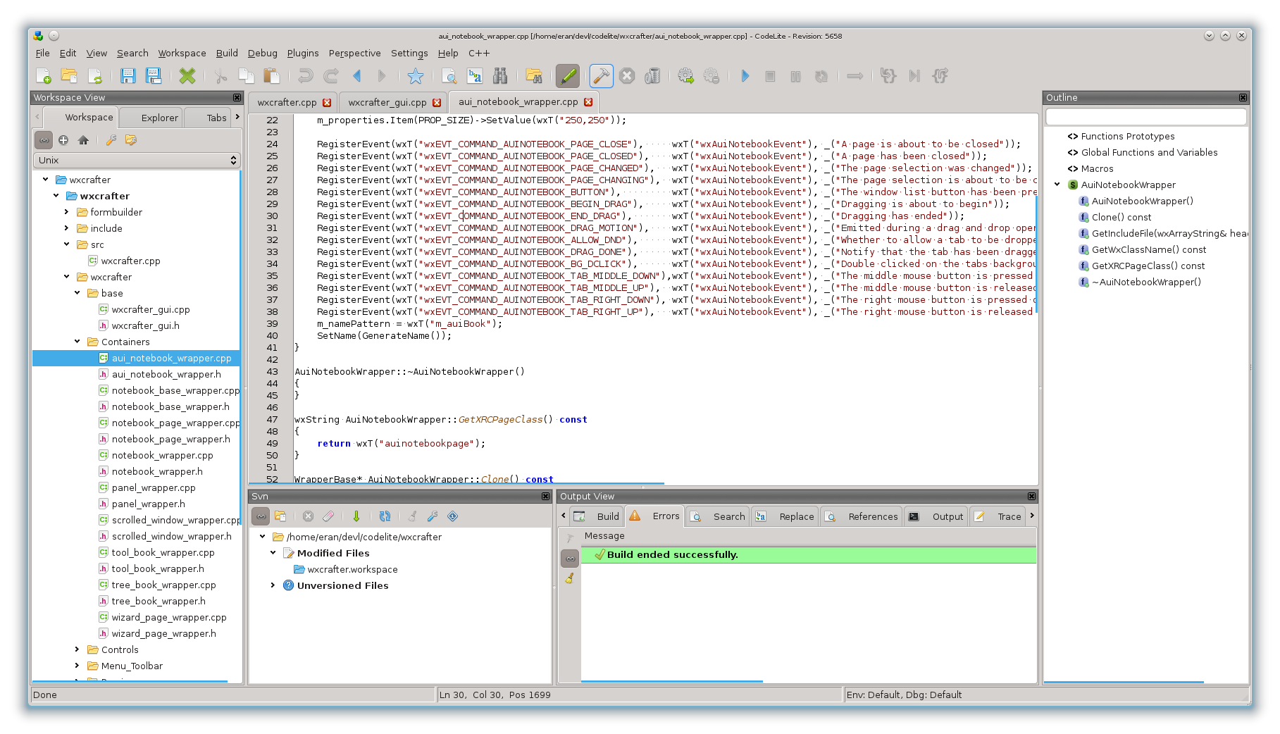 CodeLite 10.0.0 software screenshot