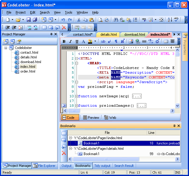 CodeLobster 3.3.2 software screenshot