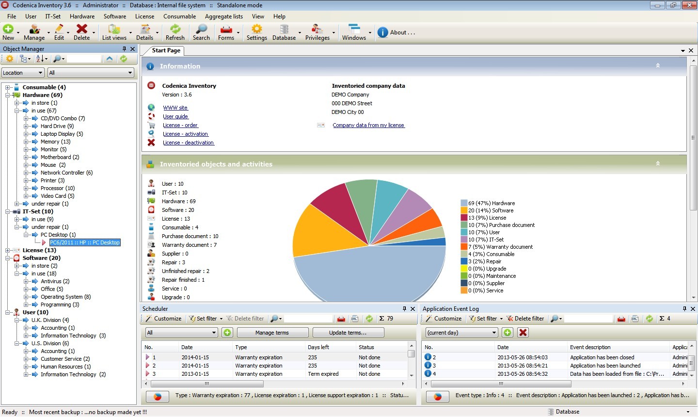 Codenica Inventory 3.14.4 software screenshot
