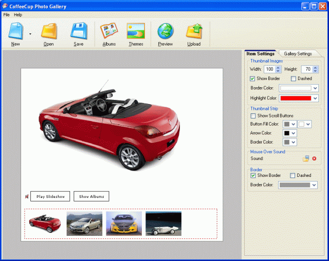 CoffeeCup Photo Gallery 5.95 software screenshot