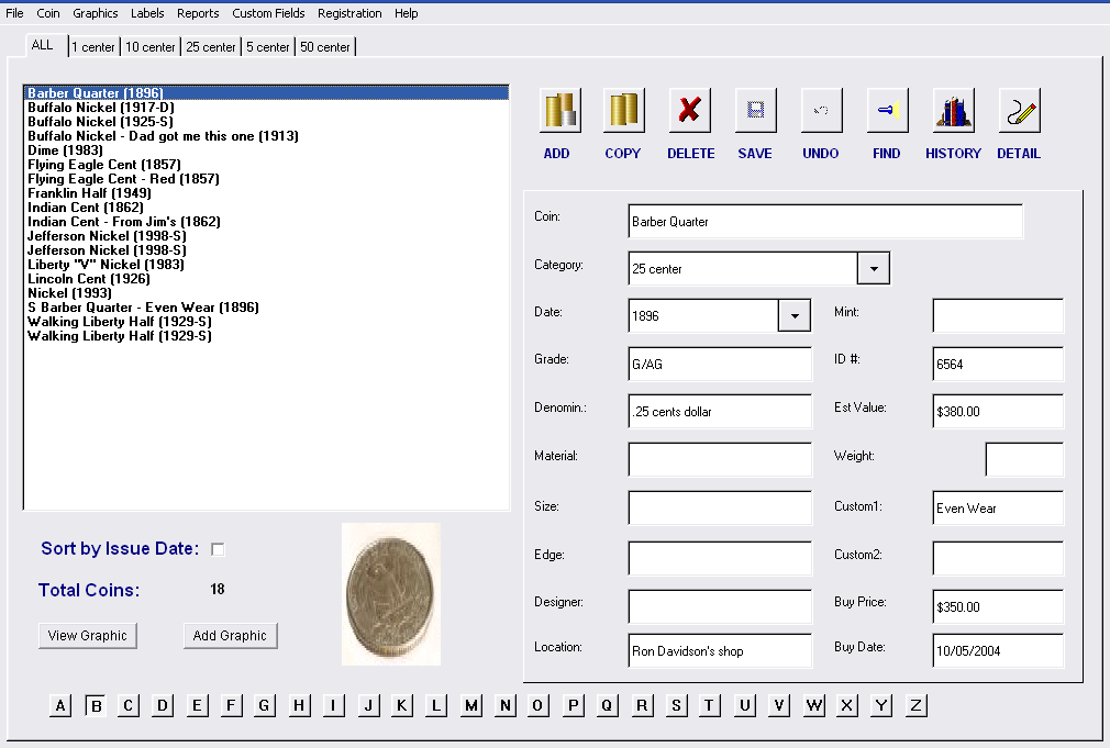 Coin Collector 5.1.1 software screenshot
