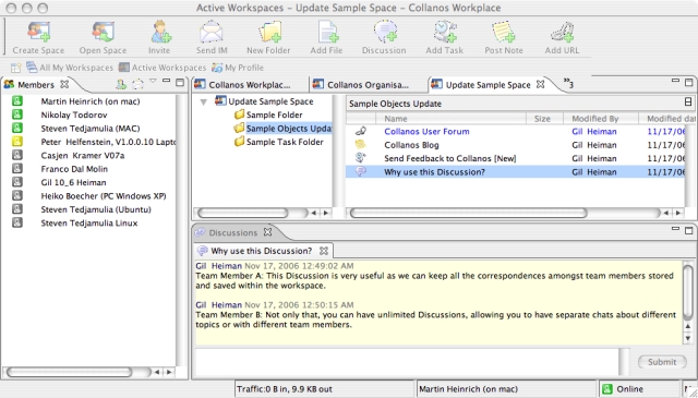 Collanos Workplace Mac OS X 1.4.0.2 software screenshot