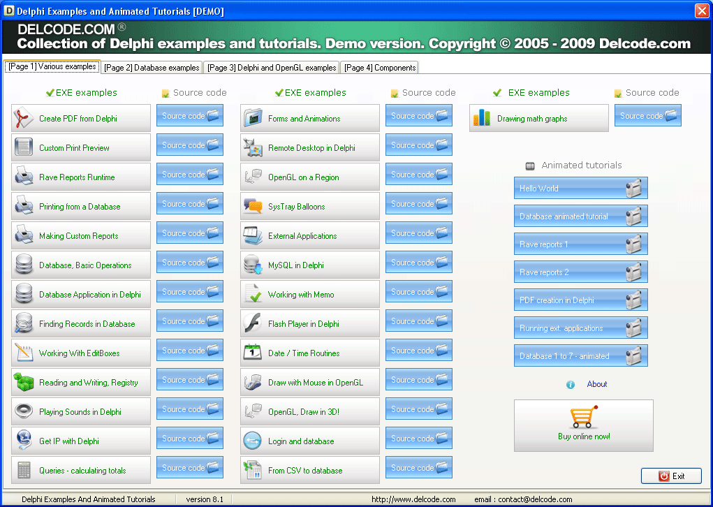 Collection of Delphi Examples 7 software screenshot