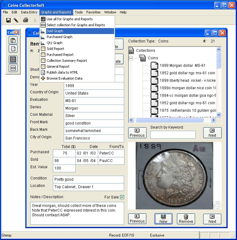 CollectorSoft 3.1 software screenshot