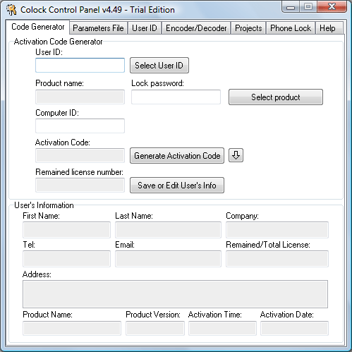 Colock 4.x software screenshot
