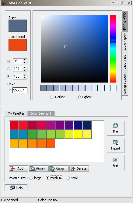 Color Bee 1.0 software screenshot