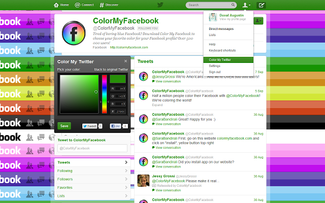 Color My Facebook for Chrome 1.24.64 software screenshot