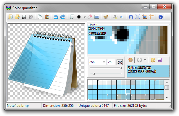 Color quantizer 0.7.0.4 software screenshot