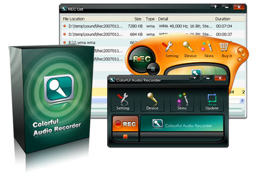 Colorful Audio Recorder 2.0.7 software screenshot
