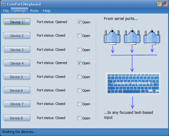 ComPort2Keyboard 1.0.0 software screenshot