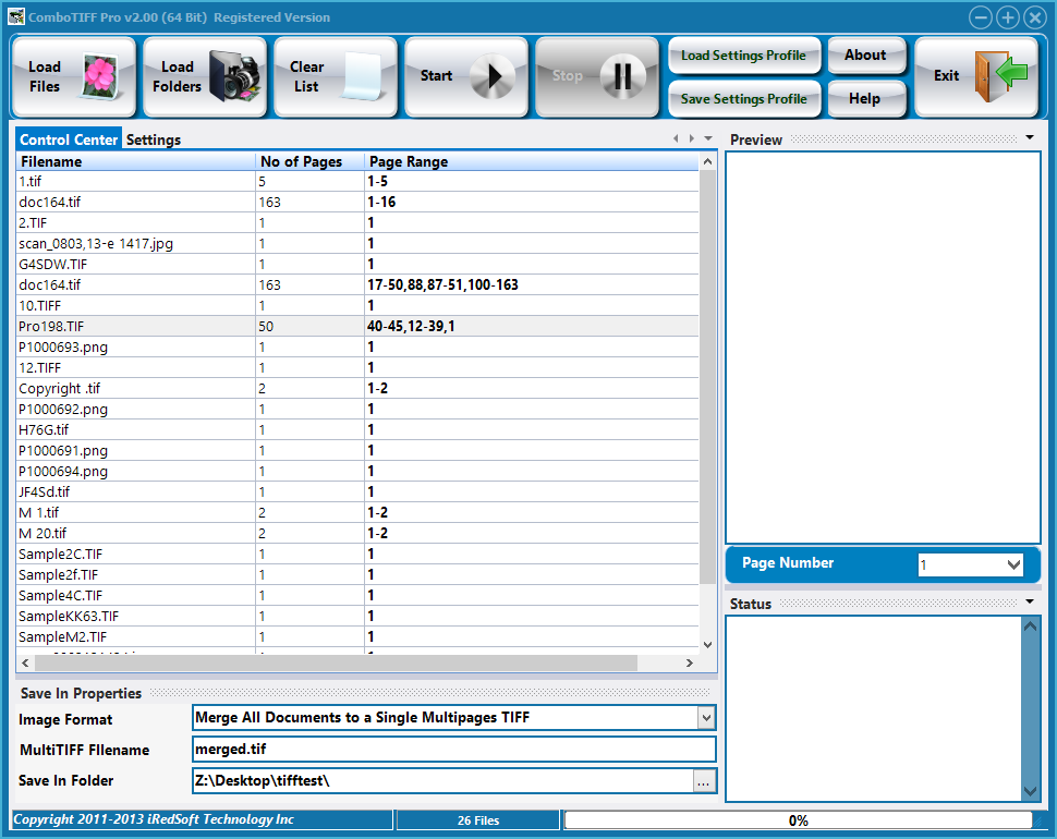 ComboTIFF Pro 2.20 software screenshot