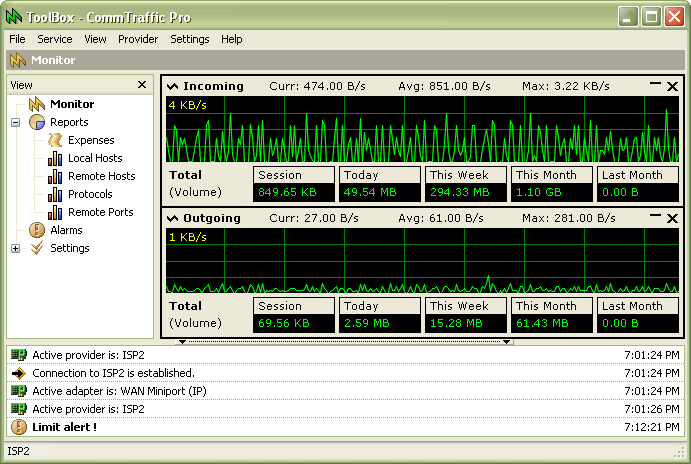 CommTraffic 3.1 software screenshot