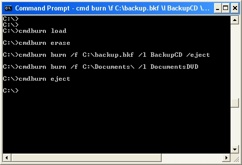 CommandBurner 3.5.0 software screenshot