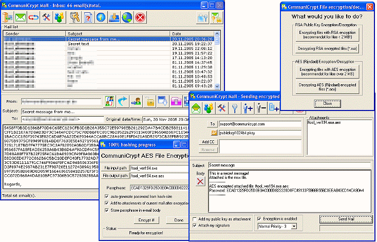 CommuniCrypt Mail 1.16 software screenshot